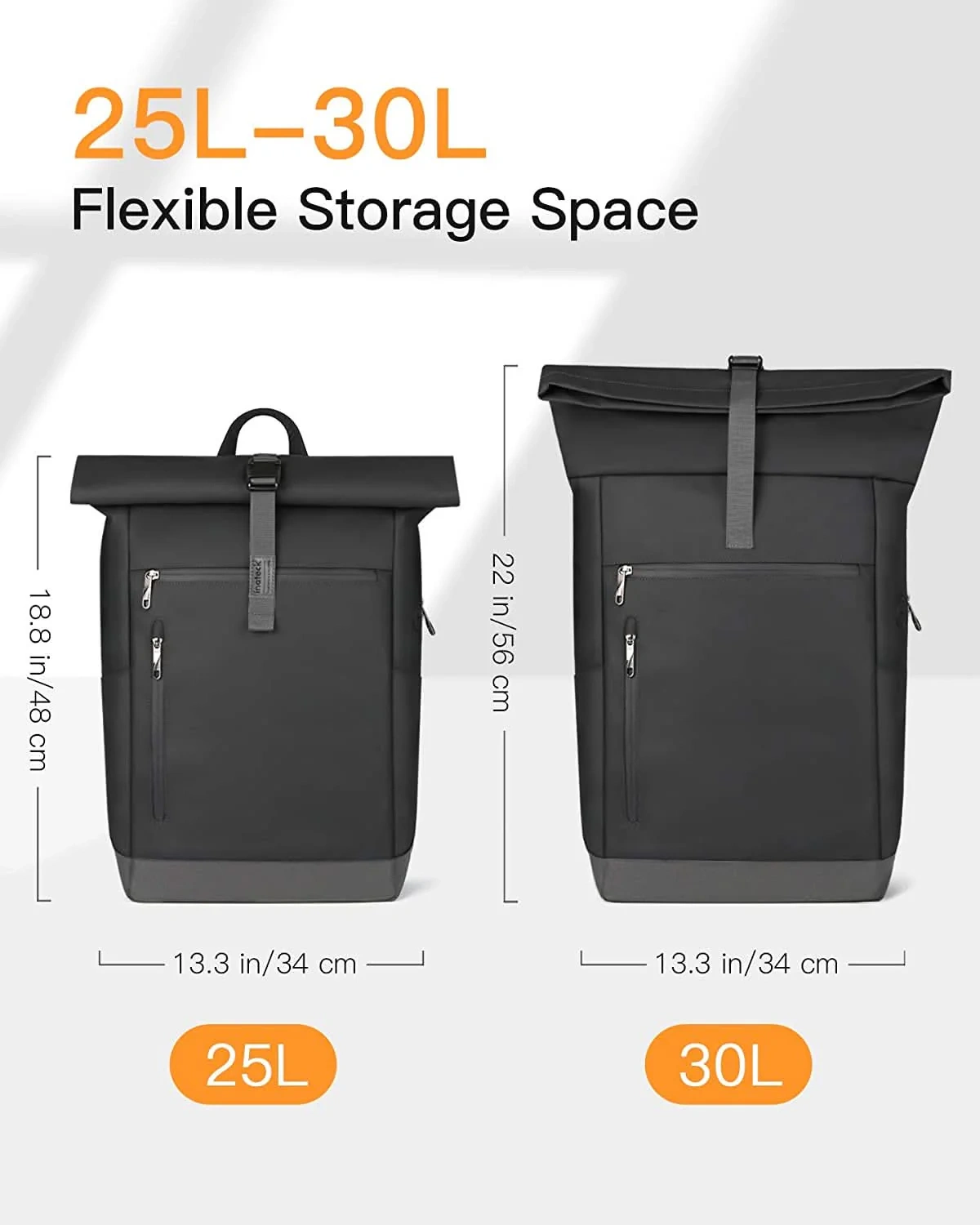 Balo Đeo Vai inateck Roll Top Waterproof Backpack Cho Laptop 17-inch BP01003 25-30L - Ảnh 17